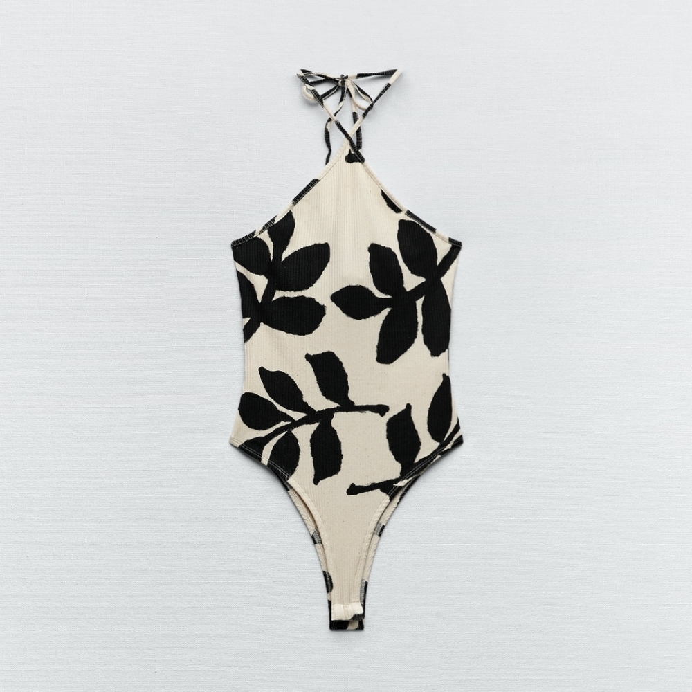 NWT Zara printed halter neck bodysuit - Picture 3 of 10